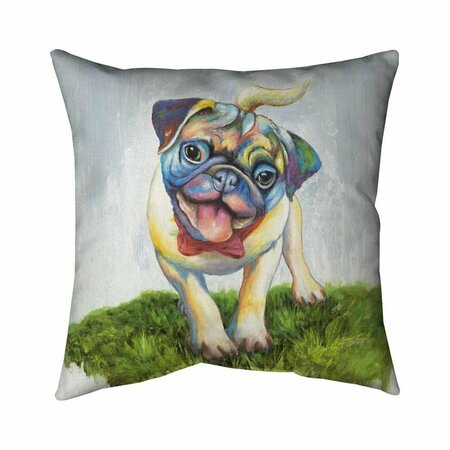 BEGIN HOME DECOR 26 x 26 in. Colorful Smiling Pug-Double Sided Print Indoor Pillow 5541-2626-AN76